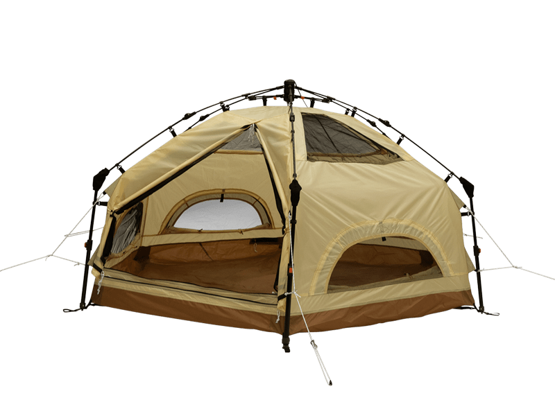 Kinoko Mushroom Tent (S): beige and brown dome with arched windows