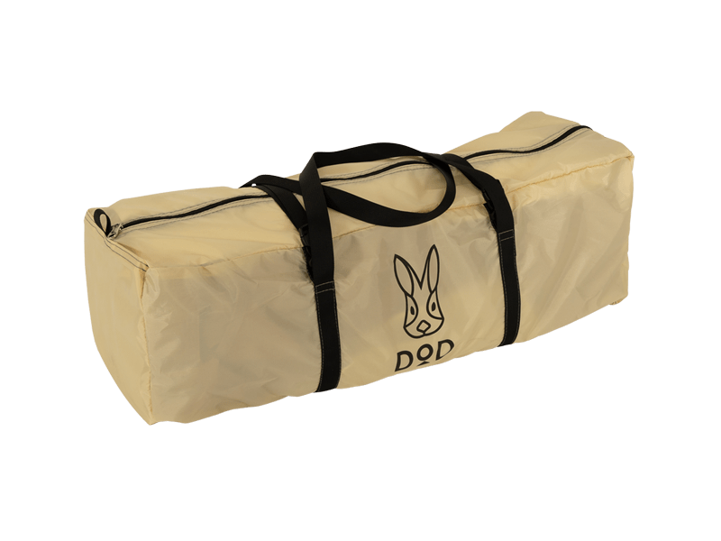 Kinoko Mushroom Tent (S) beige canvas bag with black handles and rabbit logo