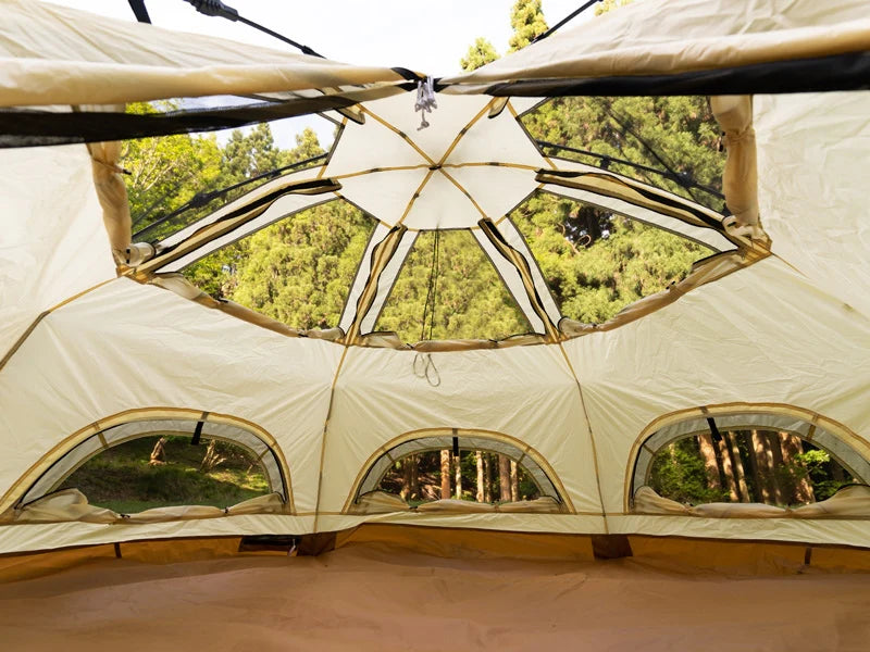 Kinoko Mushroom Tent (S): cream dome with star roof panel, arched windows