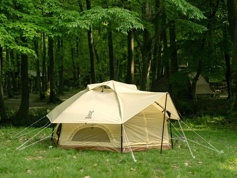 Kinoko Mushroom Tent (S): beige DDD dome camping tent with sturdy poles