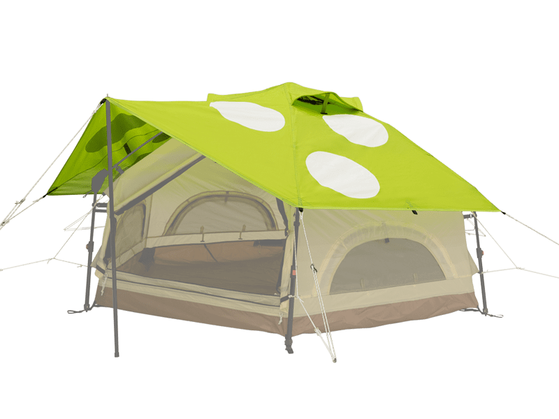Kinoko Mushroom Tent (S): lime green beige polka-dot camping tent