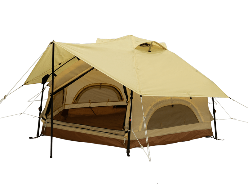 Kinoko Mushroom Tent (S): beige brown 2-person peaked roof camping tent