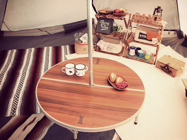 DOD アウトドアテーブル 90cm　丸 One Pole Tent Table