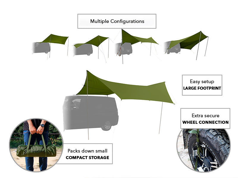 美品　DOD CAR TOGETHER TARP TT5-791-TN DoD Car-Together Tarp – Montanic Adventure Store