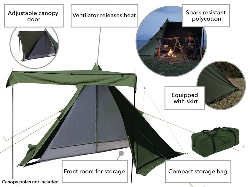 DOD ムシャテント MUSHA TENT ブラック Musha 1Pole Tent
