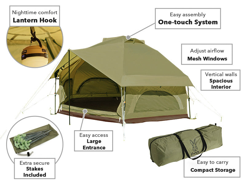 【お得!!】KINOKO TENT キノコテント ＋別フライシート付き キノコテント（レッド） T4-610-RD - DOD（ディーオーディー