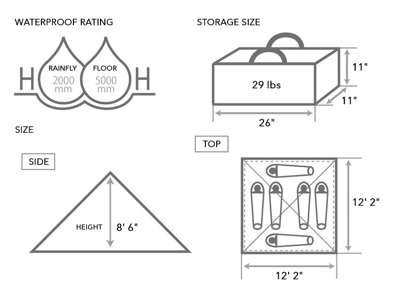 tent plan RX Pyramid Tent (L) Tan
