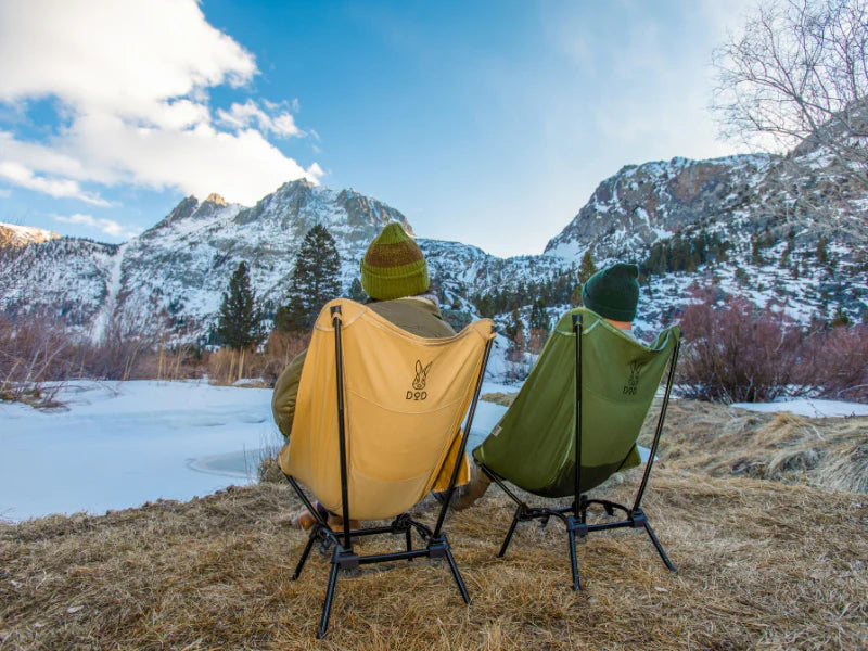 DOD Outdoors chairs in winter camp